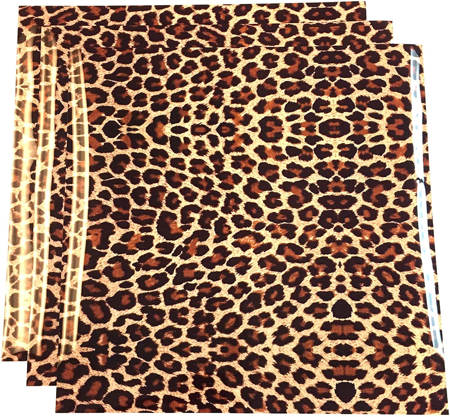 Leopard Thermoflex Fashion Patterns 12" x 12" (3 Sheets), Iron on Heat Transfer Vinyl, HTV
