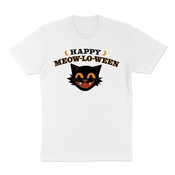 Happy Meow-lo-ween Shirt Unisex Large White