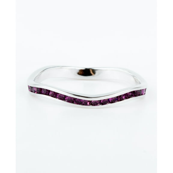 February Swarovski Crystal Birthstone Stackable ring in Sterling Silver