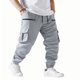 thumbnail image 2 of Pantalones largos para hombre, color sólido, impermeables, con bolsillos grandes, función de secado rápido, de poliéster., 2 of 3
