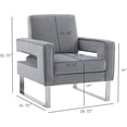 thumbnail image 3 of Locus Bono Velvet Arm Chair, Upholstered Lounge Chair for Living Room Home Office,Color Gray, 3 of 5