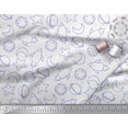 thumbnail image 2 of Soimoi White Cotton Voile Fabric Planet & Stars Galaxy Print Fabric by the Yard 42 Inch Wide, 2 of 3