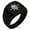 Black, variant on Stainless Steel Pirate Skull Star Compass Chevron Pattern Biker Style Polished Ring