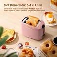 thumbnail image 3 of iSiLER tostador de 2 rebanadas, tostador de bagel de 1.3 pulgadas de ancho con 7 ajustes de sombra y horneado de doble cara, bandeja de migas extraíble, función de cancelación de descongelación, color, 3 of 5