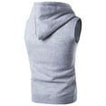 thumbnail image 4 of Bcfgryg Men's Pure Color Vest With Hood Men's Lightweight Jacket Gray S, 4 of 5