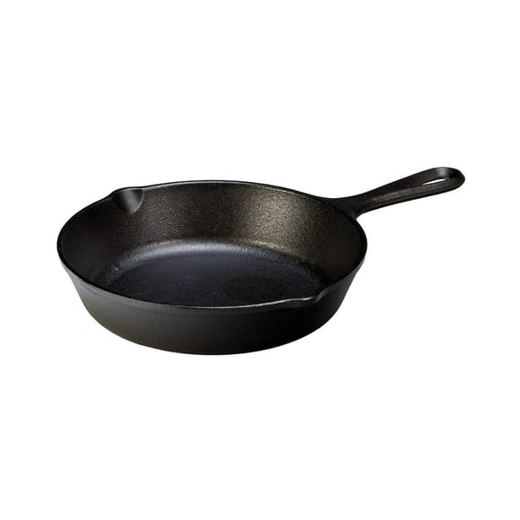 Mango en forma de lágrima presazonado de hierro fundido Skillet Lodge de 8 pulgadas