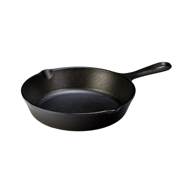 Mango en forma de lágrima presazonado de hierro fundido Skillet Lodge de 8 pulgadas