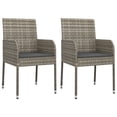 thumbnail image 2 of vidaXL 3 Piece Garden Dining Set with Cushions Black and Grey Poly Rattan, 2 of 5