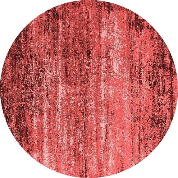 Ahgly Company Indoor Round Oriental Red Industrial Area Rugs, 8' Round
