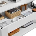 SMILE MART Modern 47.5" Wood Lift Top Coffee Table with Lower Shelf