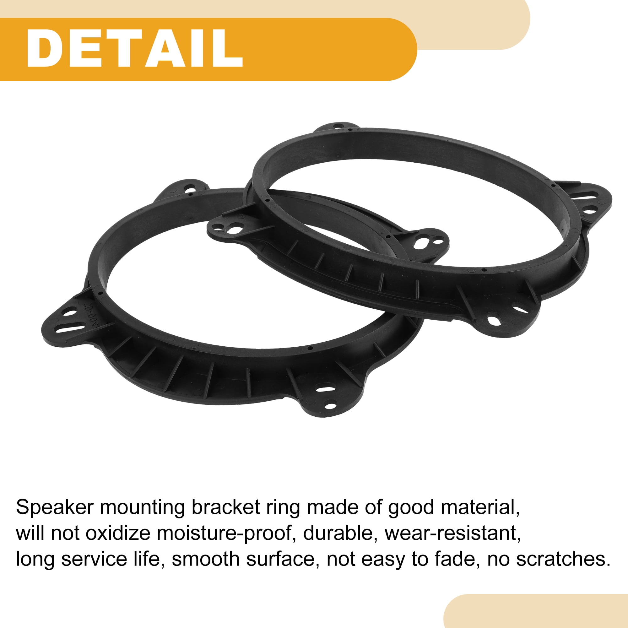 Unique Bargains Speaker Spacer Ring 6x9 Tweeter Adaptor for Toyota ABS Black