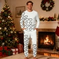 thumbnail image 5 of Lorytime Valentines Matching Pajamas for Couples Heart Crewneck Long Sleeve Top with Pockets and Bottom Mens Sleepwear, 5 of 8