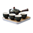 thumbnail image 2 of Transemion Side Handle Maker Ceramic Teapot Dark Blue with Cups Creative 360 Rotating Tea Style Semi-automatic Fu Tea Bag, 2 of 6