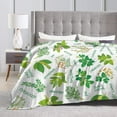 thumbnail image 3 of Herb Green Plant Pattern Blanket, Soft Blankets Flannel Bed Throw Cozy Lightweight Plush Gifts for Women Men Boys Girls Sofa Couch Bedroom Living Rooms Warm All Season, Home Decor, 80"x60", 3 of 6