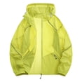thumbnail image 2 of UVEASISHA Mens Sun Protection Windbreaker Jackets Big and Tall Lightweight UV Protection Hooded Jacket for Fishing Cycling Hiking Outdoor Travel Yellow M, 2 of 9