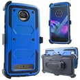 thumbnail image 4 of Value Pack + for 5.5" Motorola moto Z2 Play Z2 Force z2play z2force case Phone Case 360° Cover Screen Protector Clip Holster Kick Stand Grip Sides Armor Blue, 4 of 4