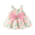 thumbnail image 2 of Zwiiyzr 3M-3T Infant Baby Girl Tutu Summer Dress Sleeveless Casual Floral Backless Princess Dresses Swing Sundress With Hat Beachwear Pink, 2 of 7