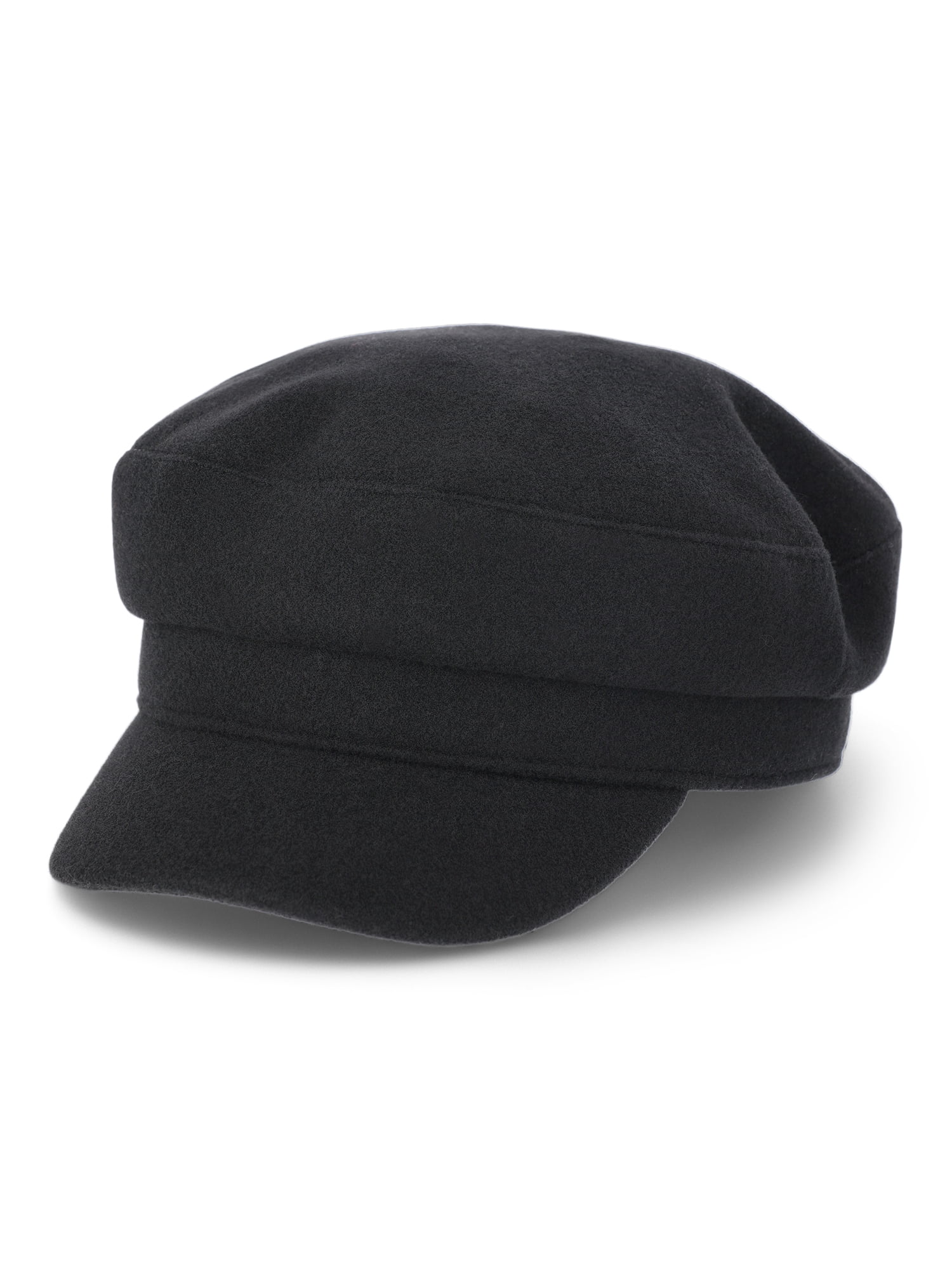 Time and Tru Women's Felt Cabbie, One Size, Black, Polyester