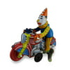 Clown On a Motorcycle Vintagle Style Mechanical Tin Wind-Up Toy