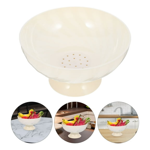 Hemoton Fruit Bowl Snack Serving Bowl Fruit Storage Tray Draining Hole Fruit Bowl