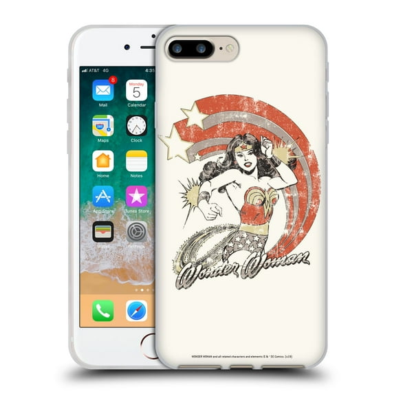 Head Case Designs Officially Licensed Wonder Woman DC Comics Vintage Art Distressed Look Soft Gel Case Compatible with Apple iPhone 7 Plus / iPhone 8 Plus
