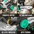 thumbnail image 5 of Litheli 20V 10" Cordless Handheld Chainsaw + 4.0Ah Battery Pack & Charger  for Tree Pruning, Branch Cutting, Yard, Garden, 5 of 9