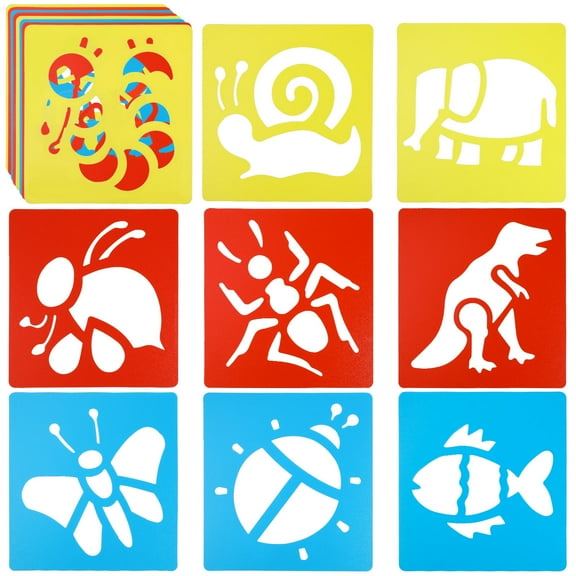 BESTOYARD 1Set Versatile Sidewalk Chalk Stencils for Painting on Walls Floors and Paper with Reusable Plastic