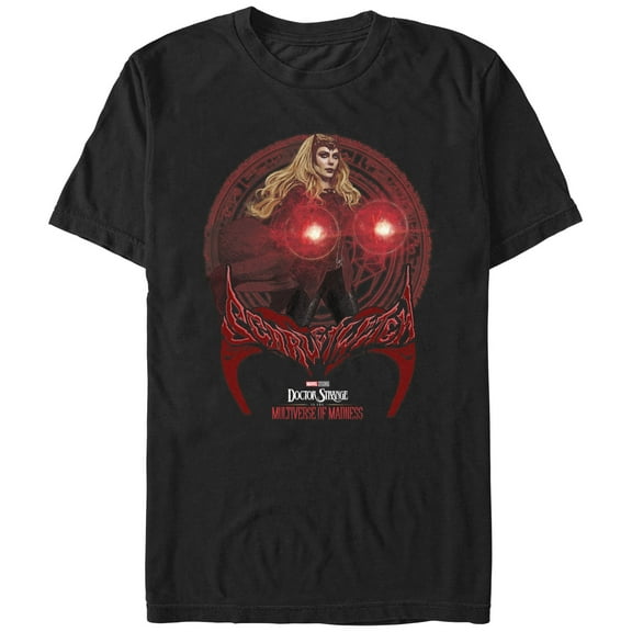 Men's Marvel Doctor Strange in the Multiverse of Madness Powerful Wanda Graphic Tee Black Large