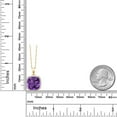 thumbnail image 2 of Gem Stone King 10K Yellow Gold Purple Amethyst and White Created Sapphire Pendant Necklace for Women (6.74 Cttw, Gemstone February Birthstone, Cushion Cut 12MM, with 18 inch Chain), 2 of 5