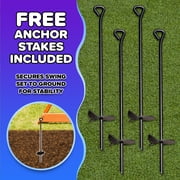 Sportspower Brooklyn Wooden Swing Set with 3 Swings, Great for Kids Aged 3-8