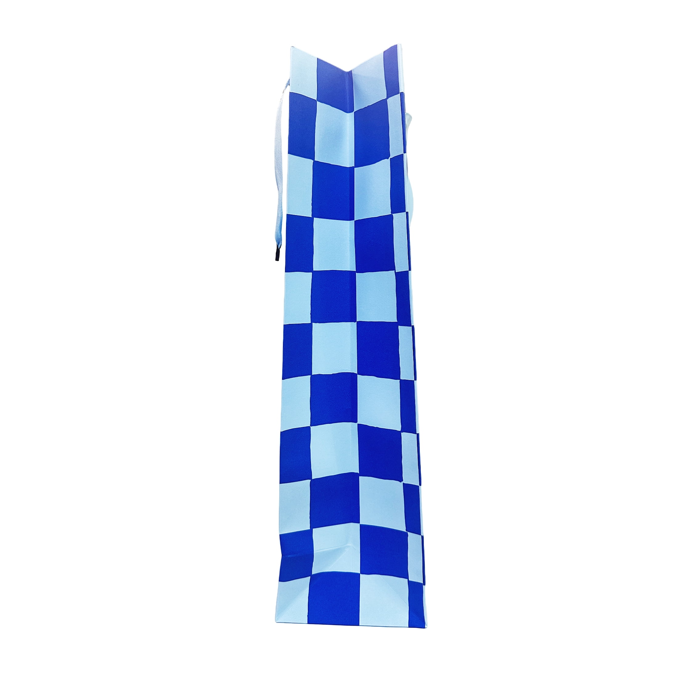 Jumbo Blue Check  Paper Gift Bag,14.5" x 5" x 18",By Way To Celebrate
