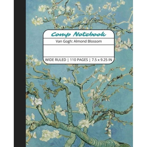 Comp Notebook: Van Gogh Almond Blossom Wide Ruled Composition Notebook Journal for Students, College, School, Office, Wo, (Paperback)