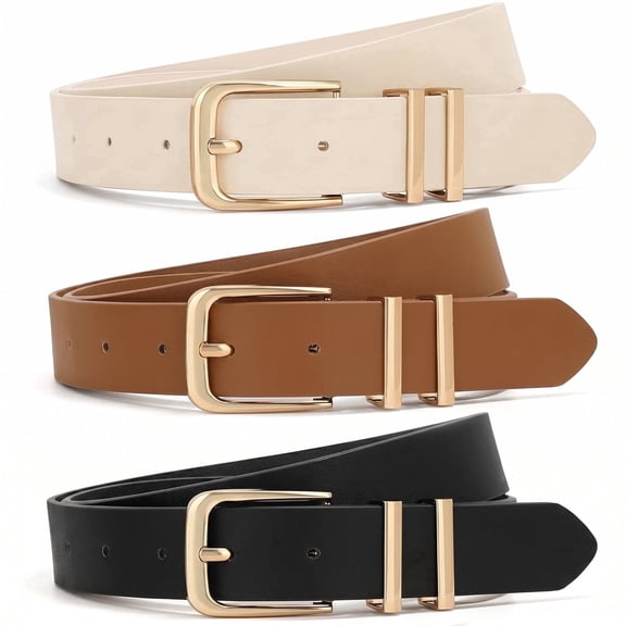 3 Pack Women Belts For Jeans Dresses Pants Ladies Leather Waist Belt Business Casual Outfits