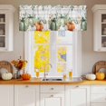 thumbnail image 2 of Fall Pumpkin Valances for Windows, 54 x 18in, Eucalyptus Leaves Flower White Wood Grain Rod Pocket Kitchen Valance Curtain Light Filtering Window Treatments for Living Room Bedroom, 1 Panel, 2 of 7