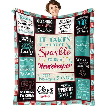Housekeeping Week Gifts Blanket 60 x 50 - Housekeeping Appreciation Gifts - Housekeeping Gifts for Women - Housekeeper Appreciation Week Gifts - Best Gift for Housekeeper - Housekeeper Gifts