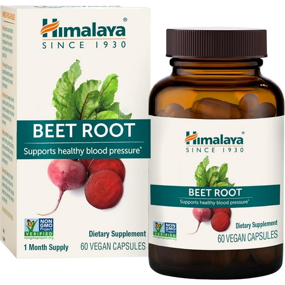 Himalaya Beet Root, Herbal Supplement for Healthy Blood Pressure Support, Vegan, Gluten Free, 500mg Beet Root & 100 mg Black Cumin Extract, 60 Capsules