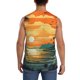thumbnail image 4 of Fotbe Tropical Sunset Paradise Men's Camiseta sin Mangas Estampada para Hombres, Playera Casual para Gimnasio, Entrenamiento, Playa-Large, 4 of 7
