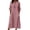 Pink, variant on Vivianyo HD Women's Split Notch Neck Midi Dress, Summer Casual Loose Shift Dress for Women, With Ruffle Half Sleeve and Side Pockets, Women's L, Sizes S-2XL