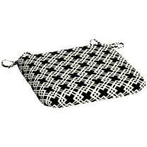 Mainstays 15.5" D x 17" W Black & White Lattice Rectangle Outdoor Seat Pad (1 Pack)