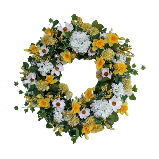 Guirnalda de primavera y verano, accesorios de decoración para la puerta delantera, guirnaldas de flores artificiales colgantes para celebraciones,