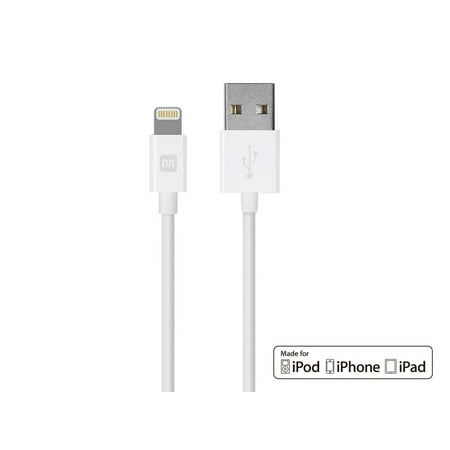 Monoprice Iphone Lightning Monoprice Select Series Apple MFi Certified Lightning to USB Charge & Sync Cable, 10ft White for iPhone X, 8, 8 Plus, 7, 7 Plus, 6, 6 Plus, 5S , iPad Pro ()