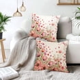 thumbnail image 5 of Valentine''s Day Heart Flowers Pillow Covers 16x16 Inch Pink Floral Love Heart Throw Pillows Soft Durable Cushion Covers Anniversary Wedding Mother''s Day Pillow Cases for Bed Sofa Decor Set of 2, 5 of 6