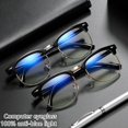 thumbnail image 3 of Classic Semi Rimless Anti Radiation Blue Light Blocking Glasses Men Square Ray Filter Eyeglasses Frames Computer Women Goggles Transparent Gold, 3 of 6