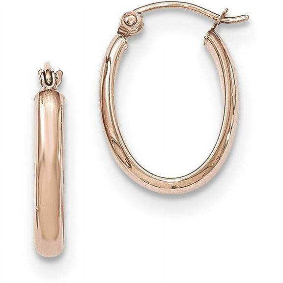 Primal Gold 14 Karat Rose Gold Half-Round Oval Hoop Earrings