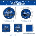 thumbnail image 2 of Graduation Party Plates and Napkins Gatherfun Graduation decorations class of 2025 Blue Disposable Paper Plates Luncheon Napkins Cocktail Napkins for Congrats Grad Party Decorations, Serve 50, 2 of 10