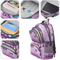 thumbnail image 4 of Purple Butterfly Leopard Pattern Cute School Backpack Bag with Padded Back and Adjustable Shoulder Straps 16.9 X 12.6 X 5.9 Inches, 4 of 5