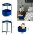 thumbnail image 3 of Round Side Table, Blue End Table with Storage Basket, Metal Night Stand with Removable Tray, Small Bedside Table for Living Room, Bedroom, Nursery(Blue), 3 of 14