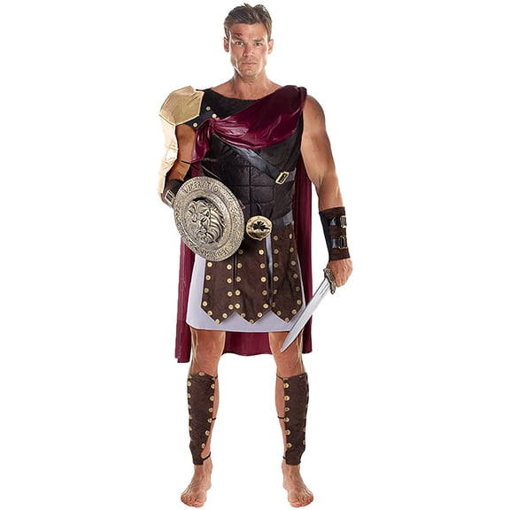 Morph Roman Gladiator Costume Men Halloween Costume for Men Brown XX-Large
