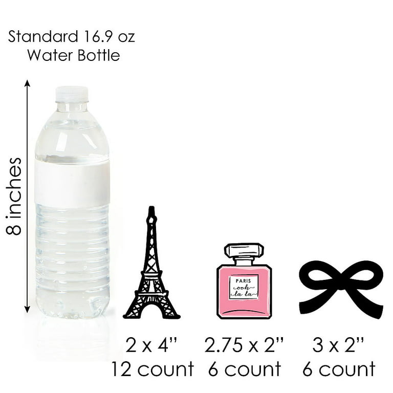 Paris Water Bottle Labels, Pink Poodle Party, Kids Birthday Party, Bridal  Shower, Paris Party Birthday, Baby Shower, Ooh La La Party. French 