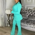 thumbnail image 6 of Prolriy Pants Suits for Women Dressy Women's V Neck Lapel Fashion Casual Solid Color Suit Two Set Classy Outfits for Women Mint Green S, 6 of 8